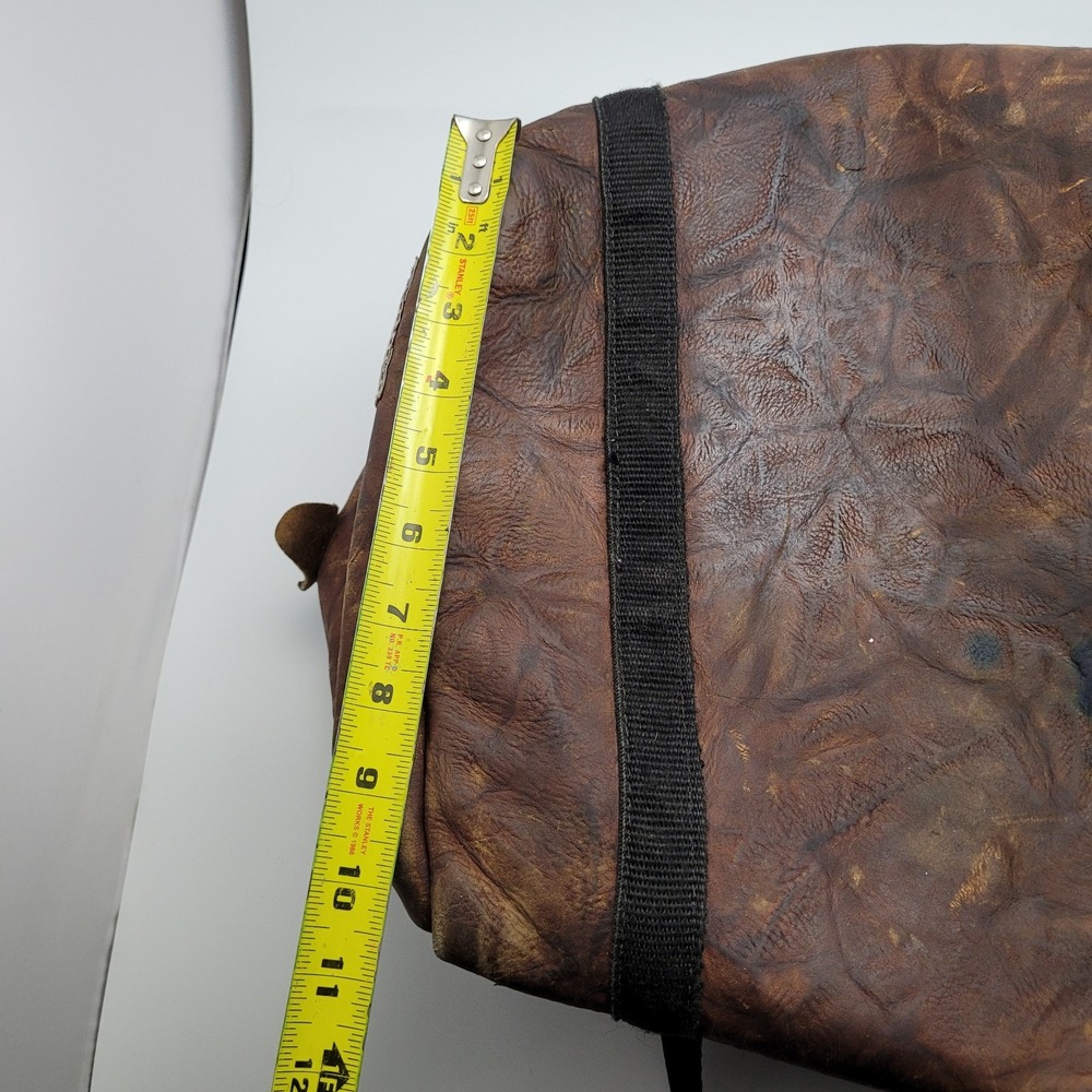 Vintage Nokona Leather Bag Travel Overnight Duffle Carry On Rare - Picture 13 of 14